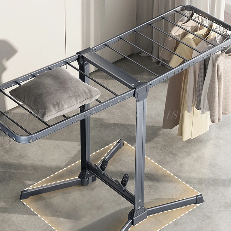 Foldable Clothes Drying Rack Floor, Stainless Steel Laundry Rack, Adjustable Cloth Drying Stand, Clothes Hanger for Balcony