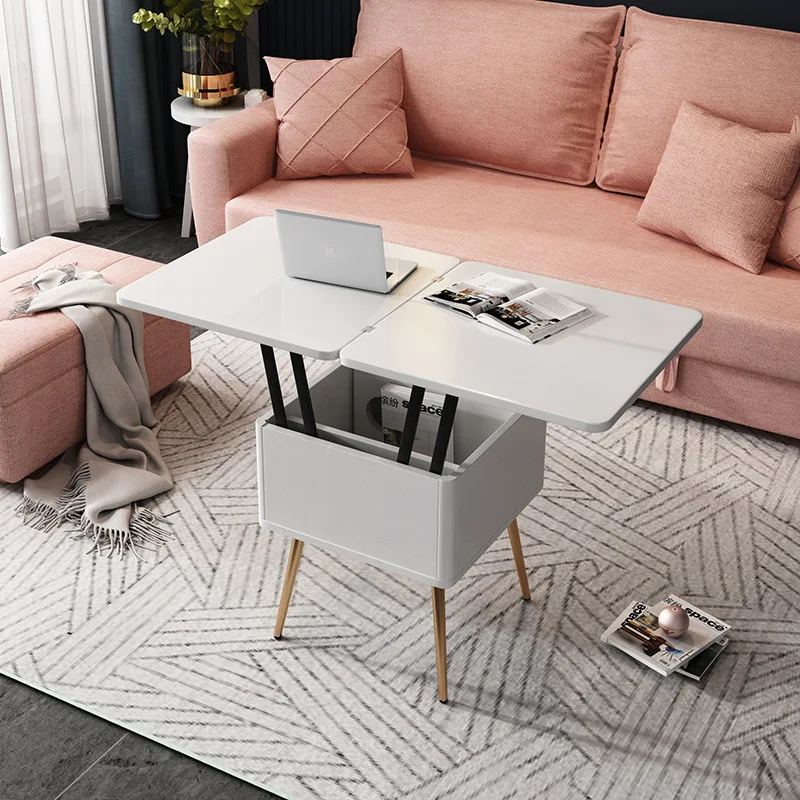 Transformer Nordic Dining Coffee Tables Side Living Room Coffee Tables Multifunction Furniture Mesas Household Items AA50CT