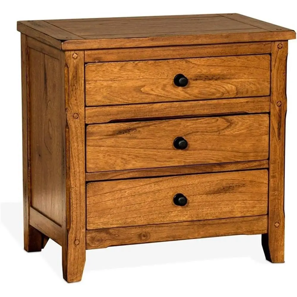 Rustic Oak 29 Petite Traditional Wooden Nightstand