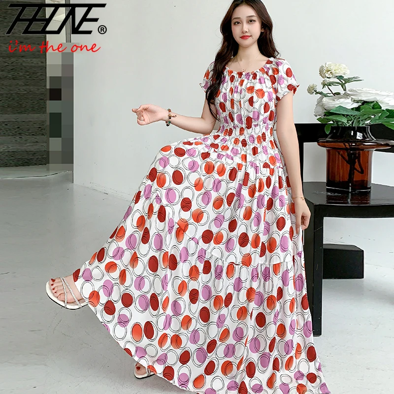 فستان صيفي طويل ماكسي ملابس نسائية بوهيمي لقضاء العطلات على الشاطئ بوهو على الطراز الكوري فساتين رداء عتيقة منقوشة بالزهور