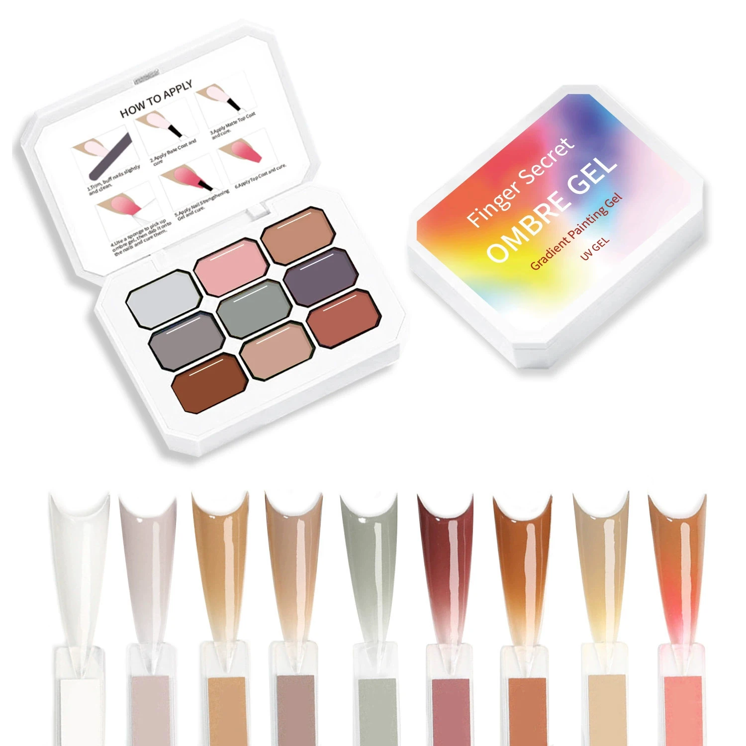 9Colors Winter Red Pat Painting Gel 4 In 1 Used For Gradient Nail Stamping UV LED Gel Varnishes Manicure Oil Painting Nail Salon - view 3