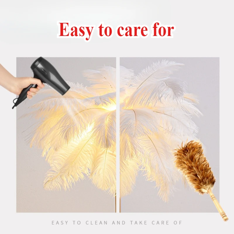 Nordic Feather Floor Lamp Light Luxury Internet Celebrity Ostrich Ins Live Broadcast Room Decoration Atmosphere Table Roomdecor