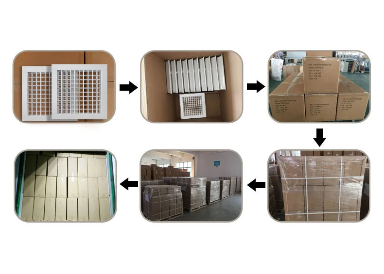 Porte di ventilazione in legno ecologico personalizzate per HVAC, ventilazione del diffusore d'aria quadrato con doppia griglia di deflessione meno condensazione.