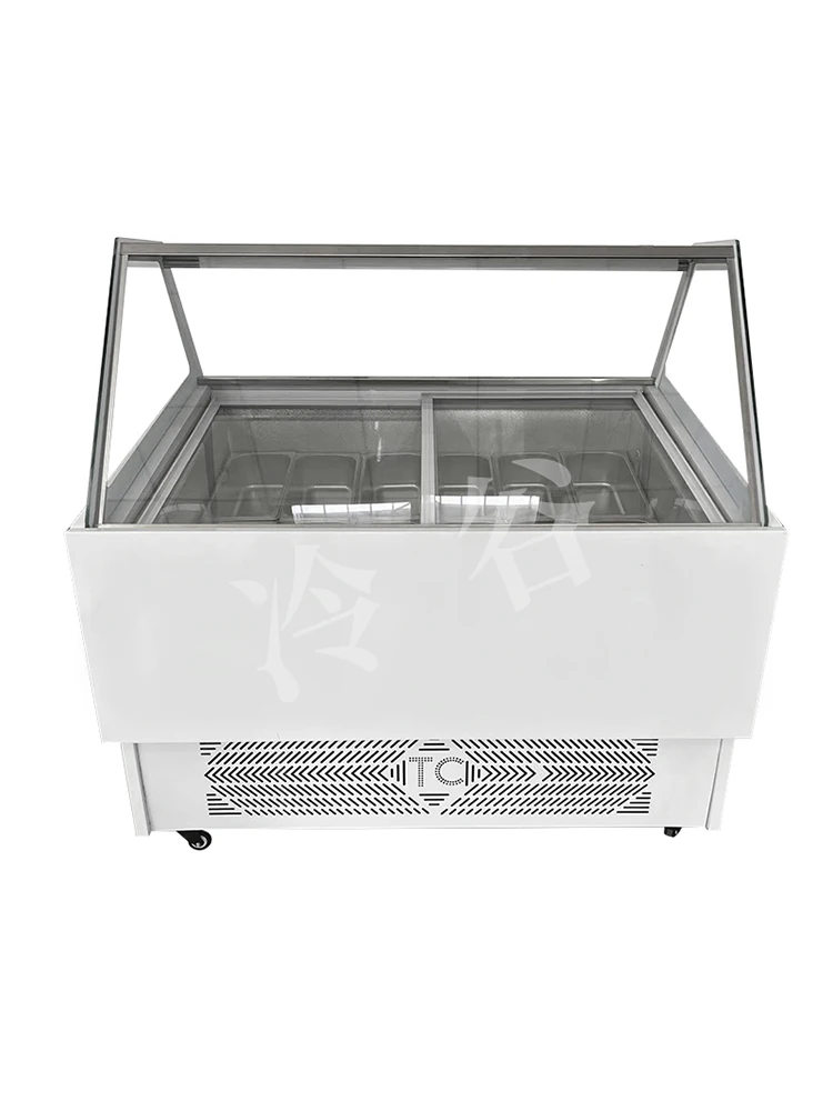 

Freezing thick cut stir fried yogurt hard ice cream, handcrafted popsicle ice cream display cabinet