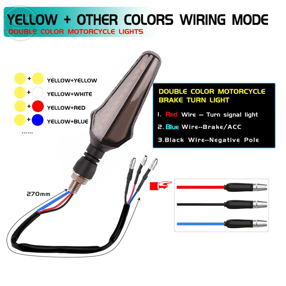 2 szt. Kierunkowskazy motocykla 24 diody LED jasne światła 2 w 1 małej mocy kierunkowskazy motocyklowe płynące kierunkowskazy