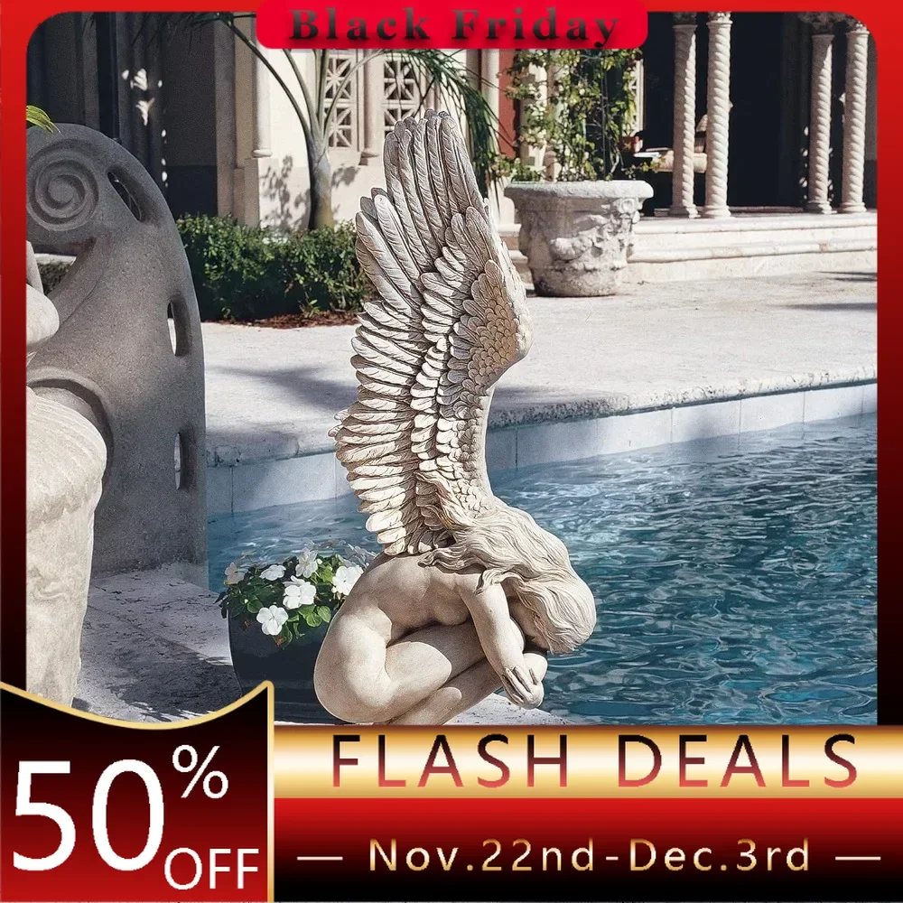 Memorial and Redemption Angel Religious Indoor/Outdoor Garden Statue Large Luxury Home Decoration Ornaments 13 Inches Deep Decor