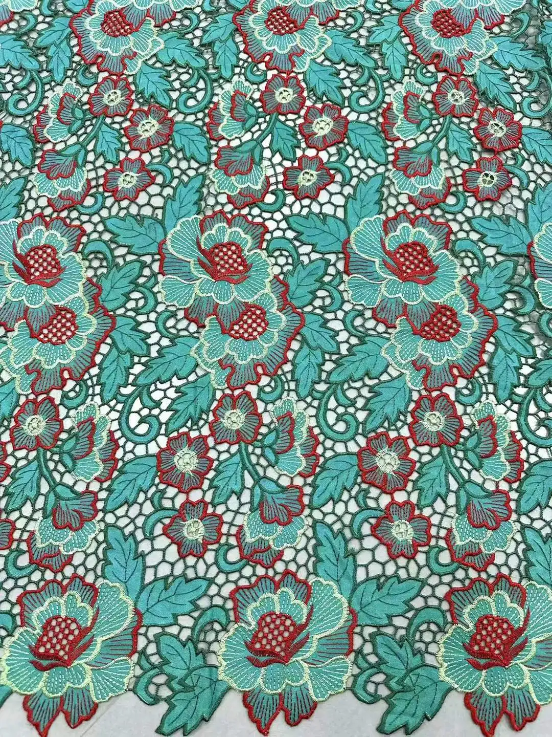 Kostenverkauf: Zarte, sehr weiche Baumwolle, Laserstickerei, hochwertiger Schweizer Spitzenstoff, Party-Abendkleid NN1568_R – Detail 7