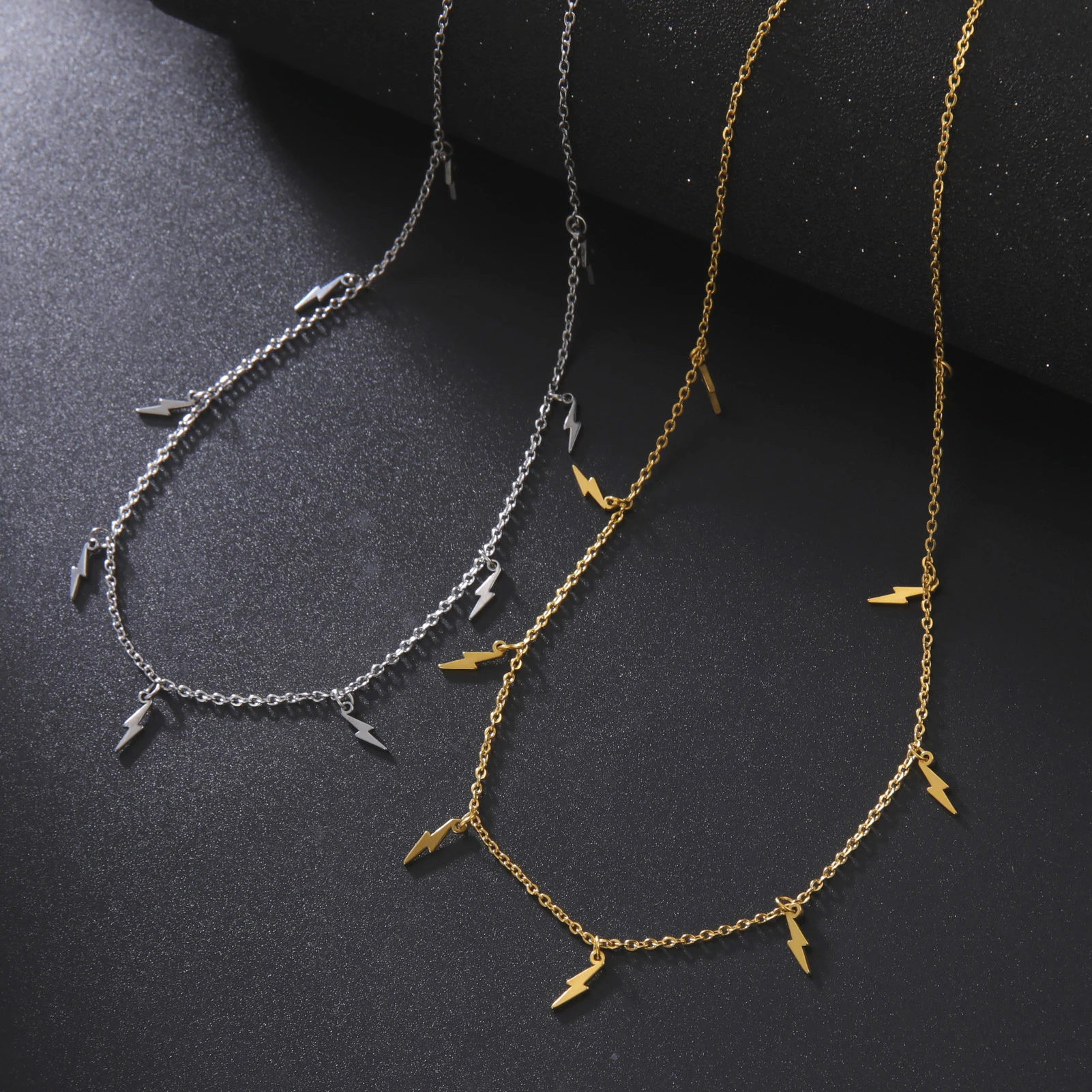 Stainless Steel Meniscus Star Pendant Fashion Tassel Choker Necklace for Women Charm Jewelry 2022 New