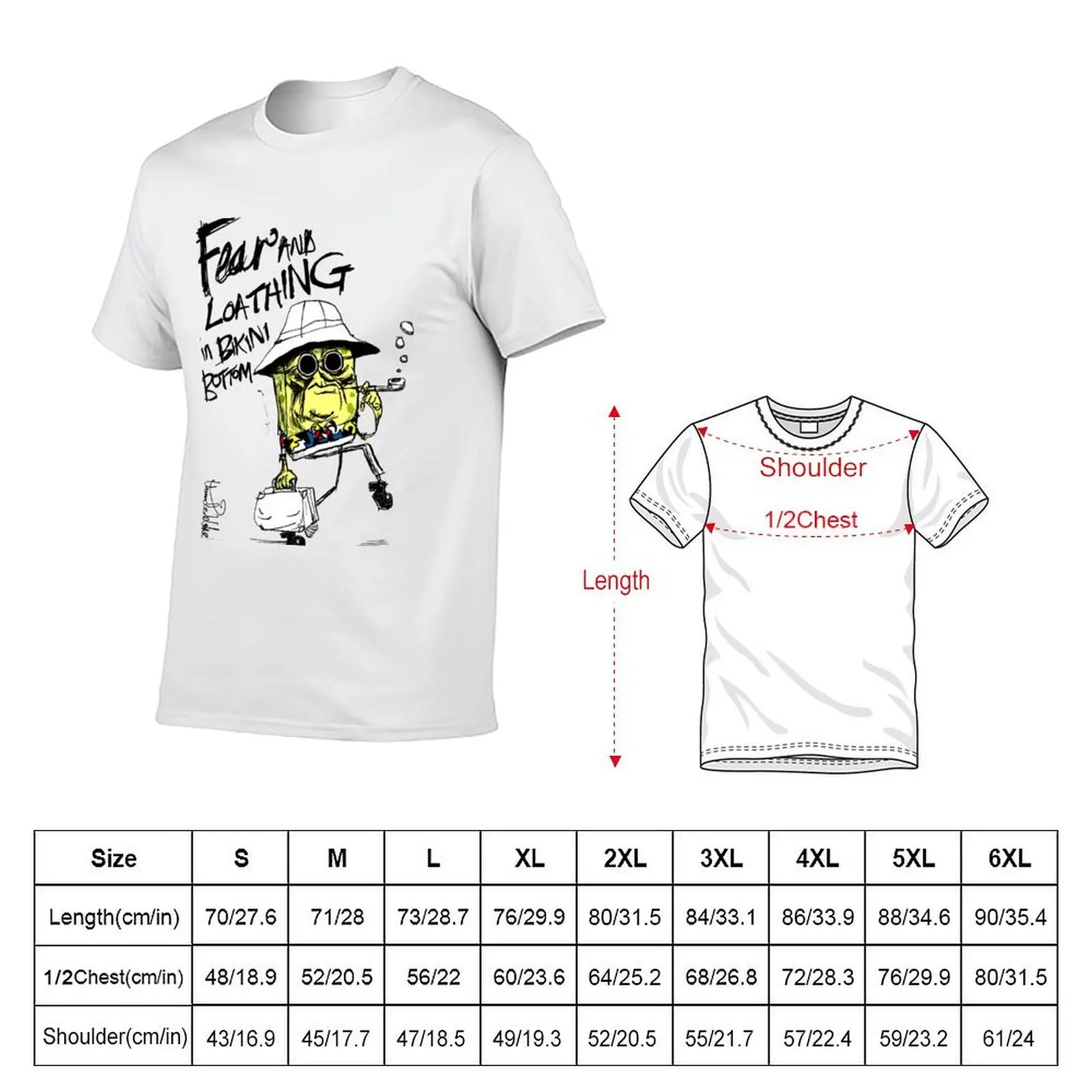 Fear and Loathing in Bikini Bottom T-Shirt t shirts for man cotton funny t shirt man designer t shirt man luxury T-Shirt