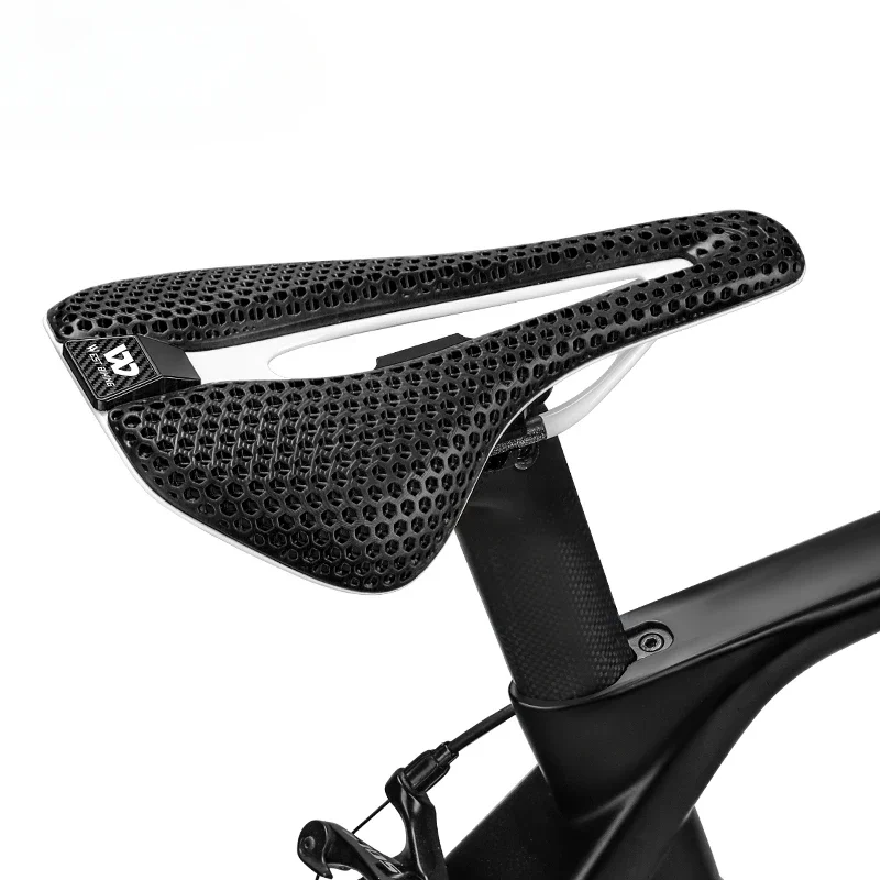 WEST BIKING T700 Carbon Fiber 3D Printed Bike Saddle Ergonomic Design Hollow Breathable Shock-absorbing Bicycle Cycling Saddle