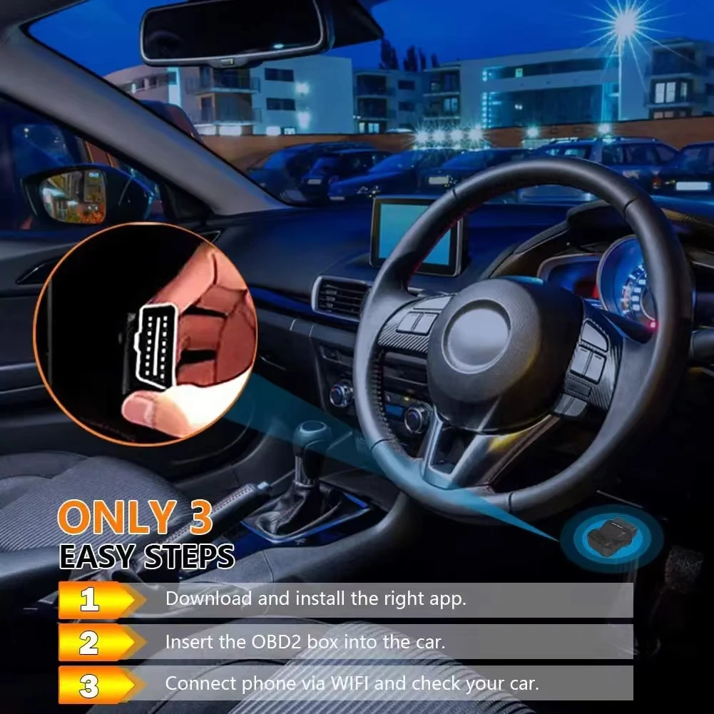 Picture 6: Car Engine Fault Code Reader OBDII Diagnostic Scanner Tool Wireless 4.0 With Automatic Scanning Check Engine Light For IOS/Andro