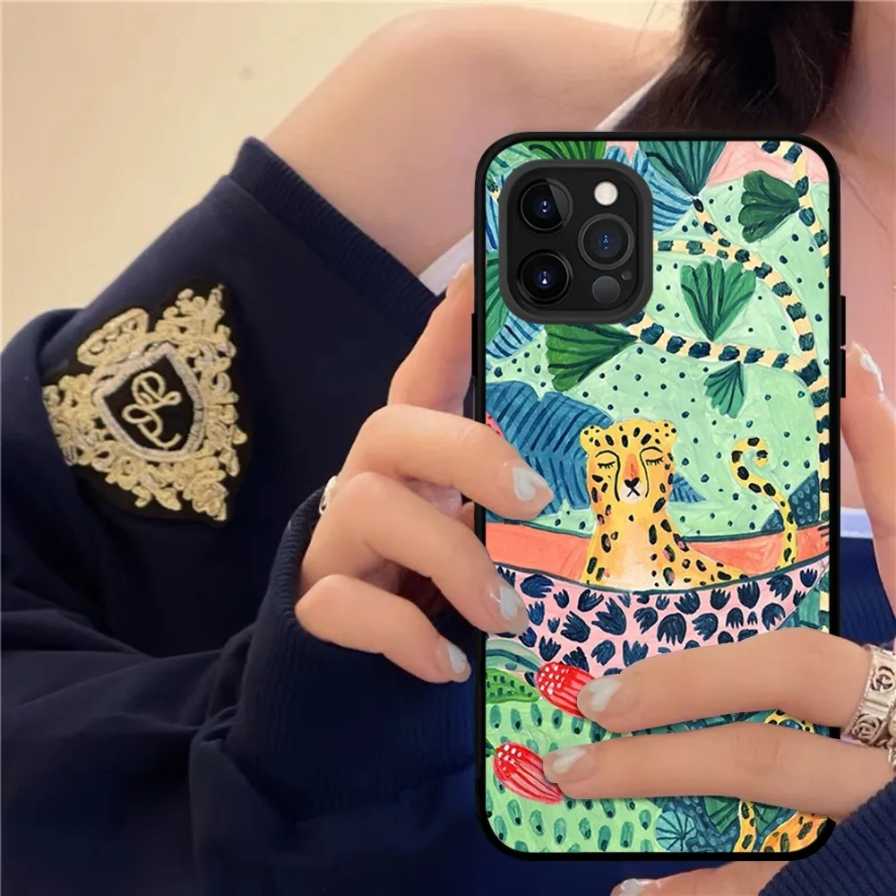 Cute Cartoon Anime Sloth Leopard Phone Case For IPhone 15 8 7 6 6S Plus X SE 2020 XR XS 14 11 12 13 Mini Pro Max Mobile Case