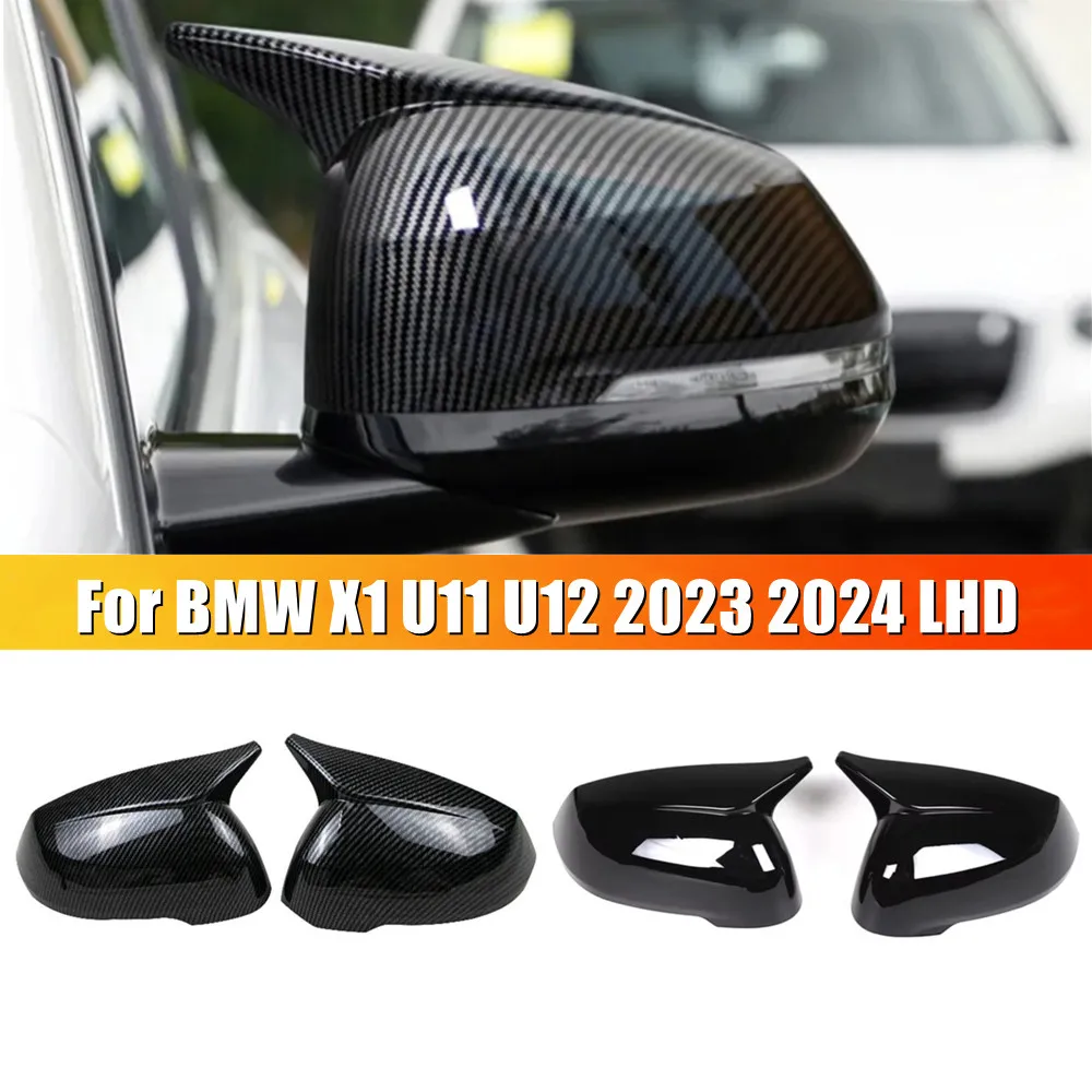 

For LHD BMW X1 U11 U12 2023 2024 ABS Car Rearview Side Mirror Cover Wing Cap Exterior Door Housing Trim Adhesive Sticker