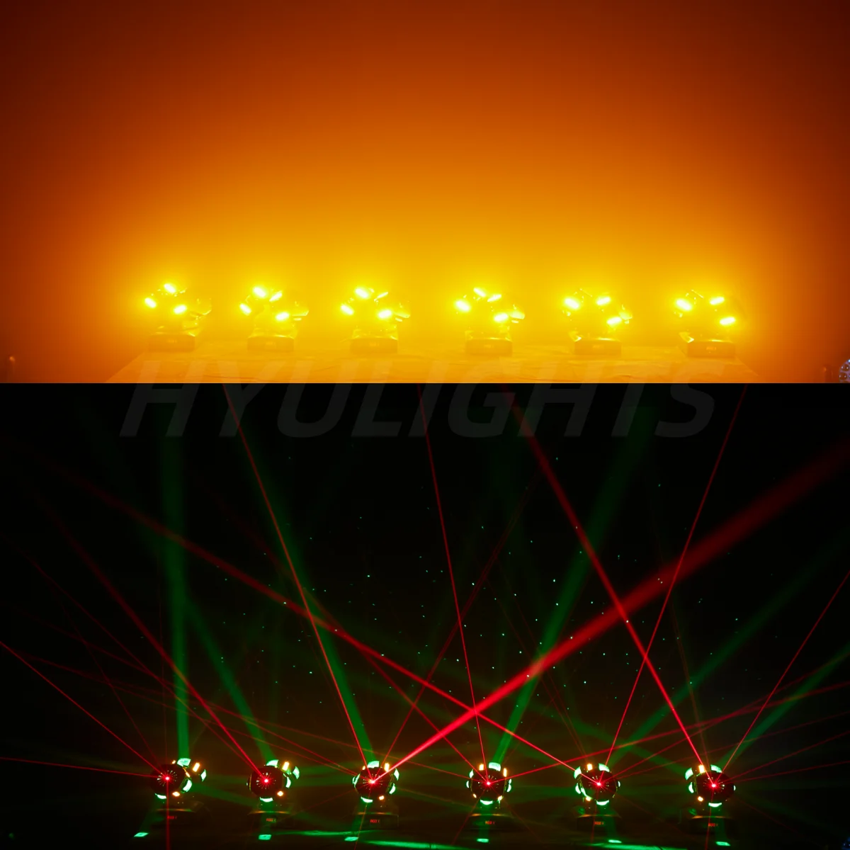 Imagem -06 - Cabeça Dupla Led Beam e Strobe e Laser 3in Cabeça Móvel 8x12w Rgbw 8x5w Dourado Brilhante Vermelho Verde Estrela do Laser dj Lights Effect