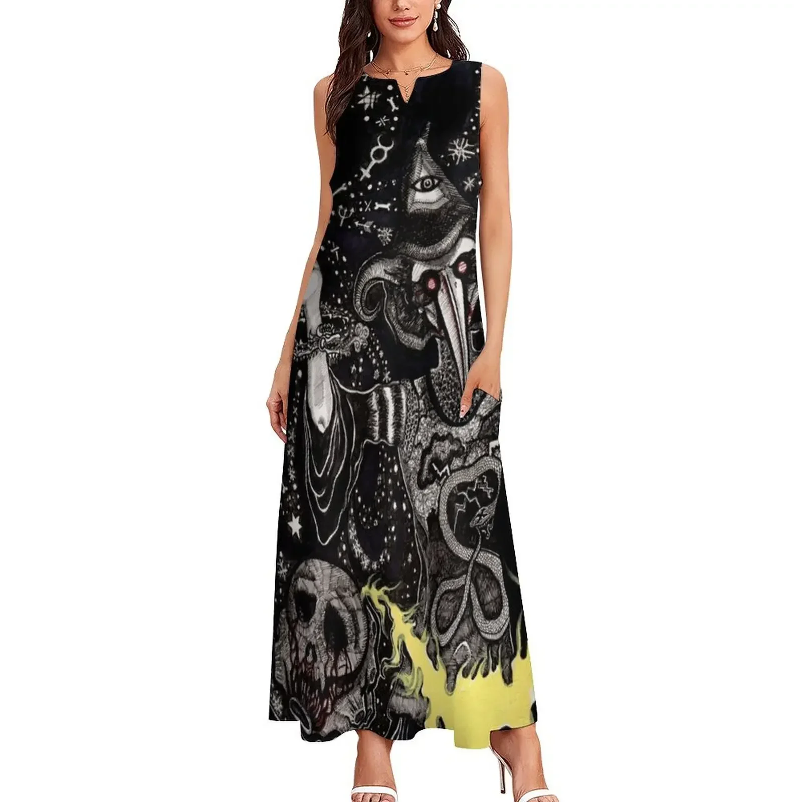 فستان طويل من The Deluge of Plague and Stardust فستان نسائي طويل فساتين أنيقة مقاسات كبيرة فستان سهرة نسائي فساتين الحفلات