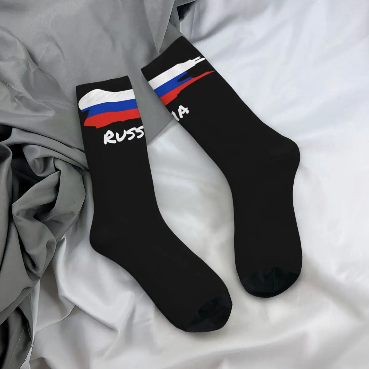 3D printing cosy Unisex Socks,Cycling Russian Emblem Russia Flag Interesting Four Seasons Sock