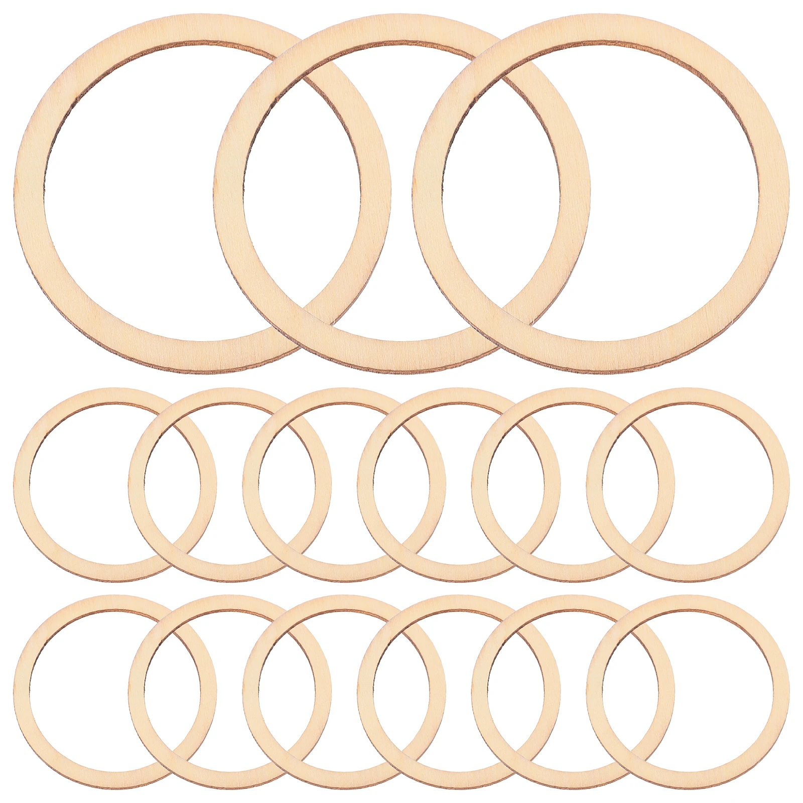 

50pcs Rounds Circle Shape Scrapbooking Embellishments Craft Decor Hollowed Circle Wooden Pieces Slice Accessories
