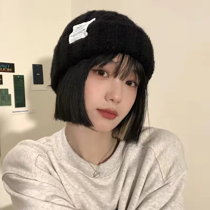 Japanese high-value thickened female student hat ins loose, lazy, casual, trendy, all-match, small knitted hat