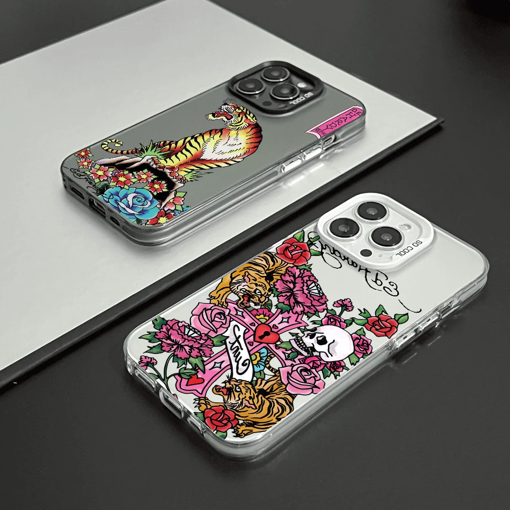 

Fashion print E-Ed H-Hardy phone case FUNDA for iPhone 12 11 13 14 15 16 17Max Pro Plus Mini Color Protective Case
