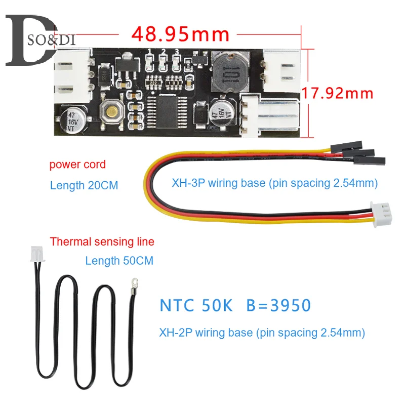 1Pc Enkele 12V Dc Pwm 2-3 Draad Ventilator Temperatuurregeling Snelheidsregelaar Chassis Computer Ruisonderdrukking Module Koeler Fan Alarm