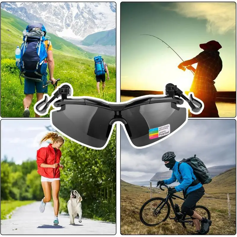 Adjustable Tac Outdoor Polarized Fishing Glasses Hat Visors Sport Clips Hat Clip On Sunglasses For Biking Hiking Golf Eyewear