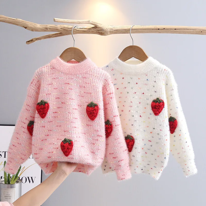 

Girls Sweaters Woolen Jersey Clothes Autumn Winter 2025 Children Knitted Tops Outerwear For Baby Girl Pullover Sweater Kids 7 8Y
