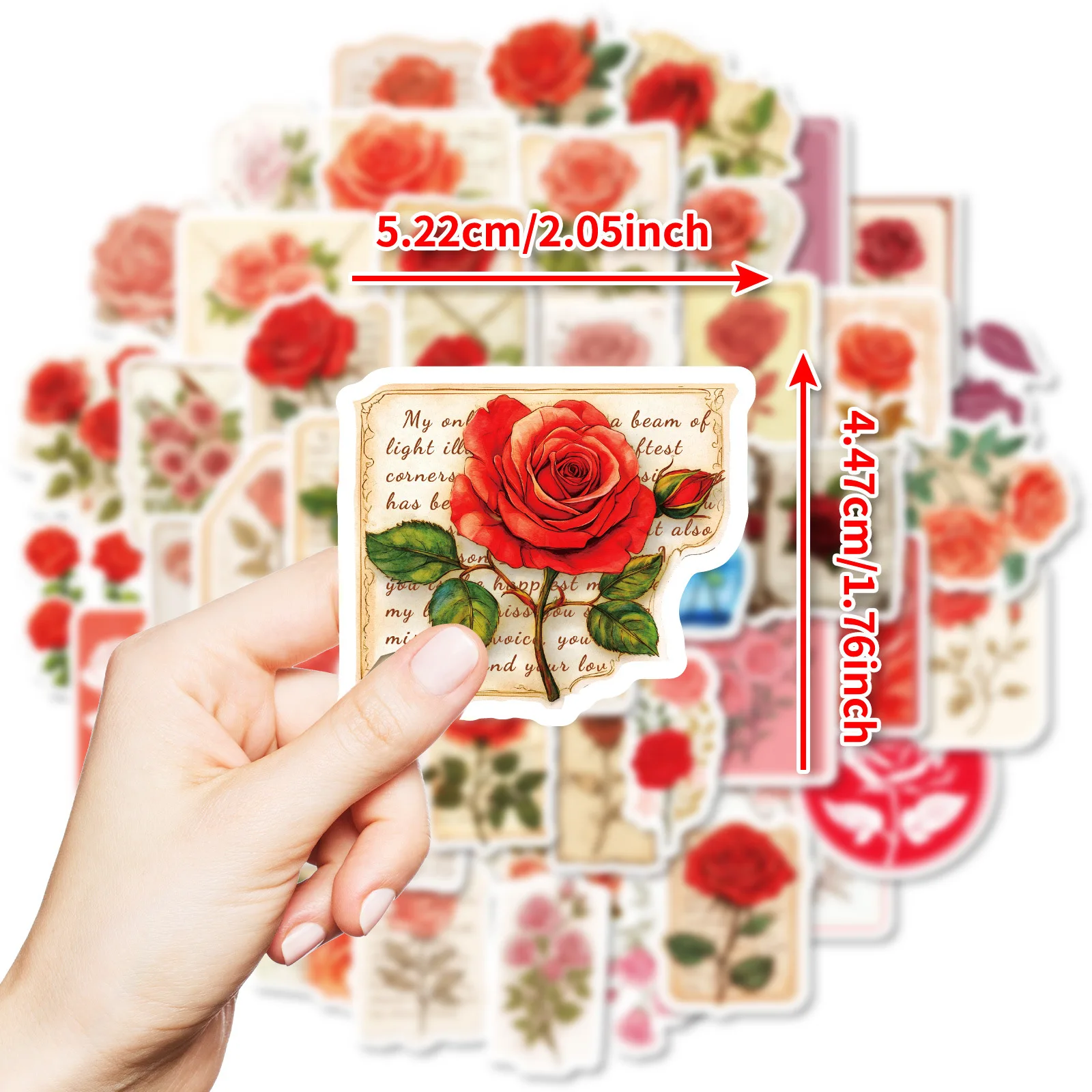 

10/30/50PCS Retro Poster Style Rose Series Graffiti Stickers Personalized Creative Decorative Water Cup Guitar Scrapbook Decal