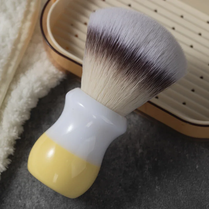YAQI Naicha (Milk tea) Synthetic Hair Men Shaving Brush High-Quality Synthetic Hair And Resin Handle Provide Comfortable Shaving