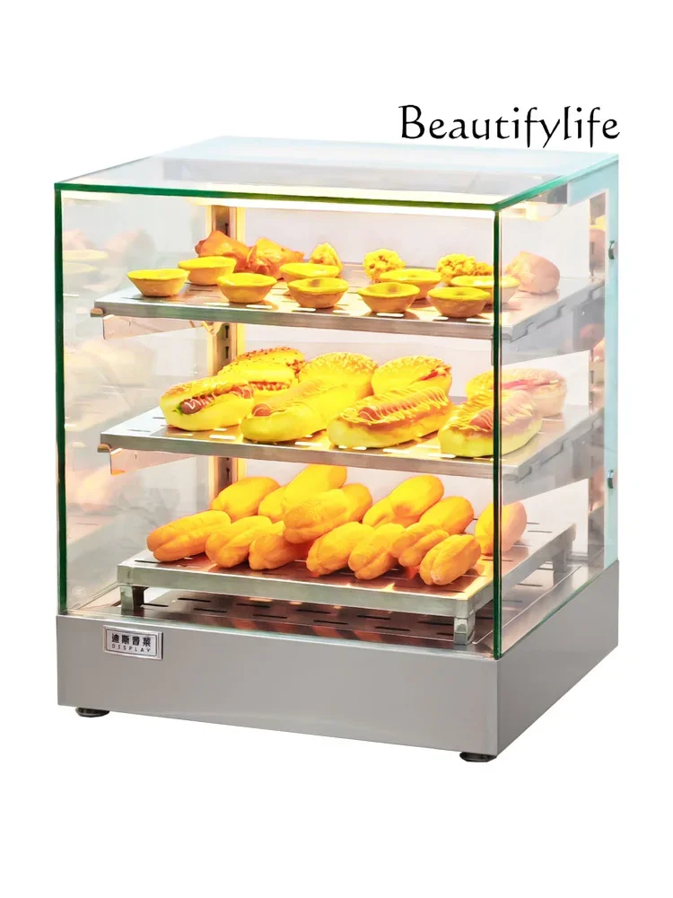 Commercial fried chicken insulation cabinet front and rear door desktop constant temperature display cabinet