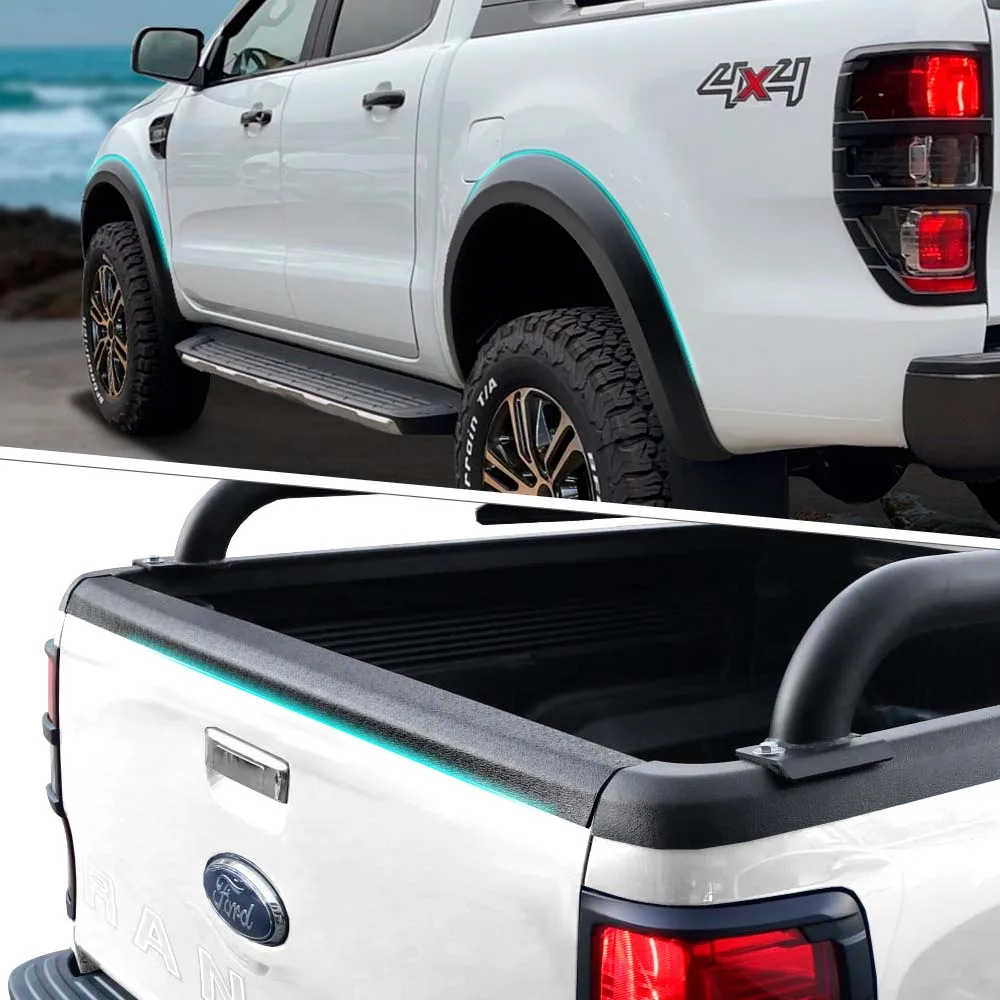 Fender Flares Set Tailgate Cover Trim For Ford Ranger 2012-2022 T6 T7 T8 Wildtrak XLT XLS Wheel Arch Auto Part Car Accessories