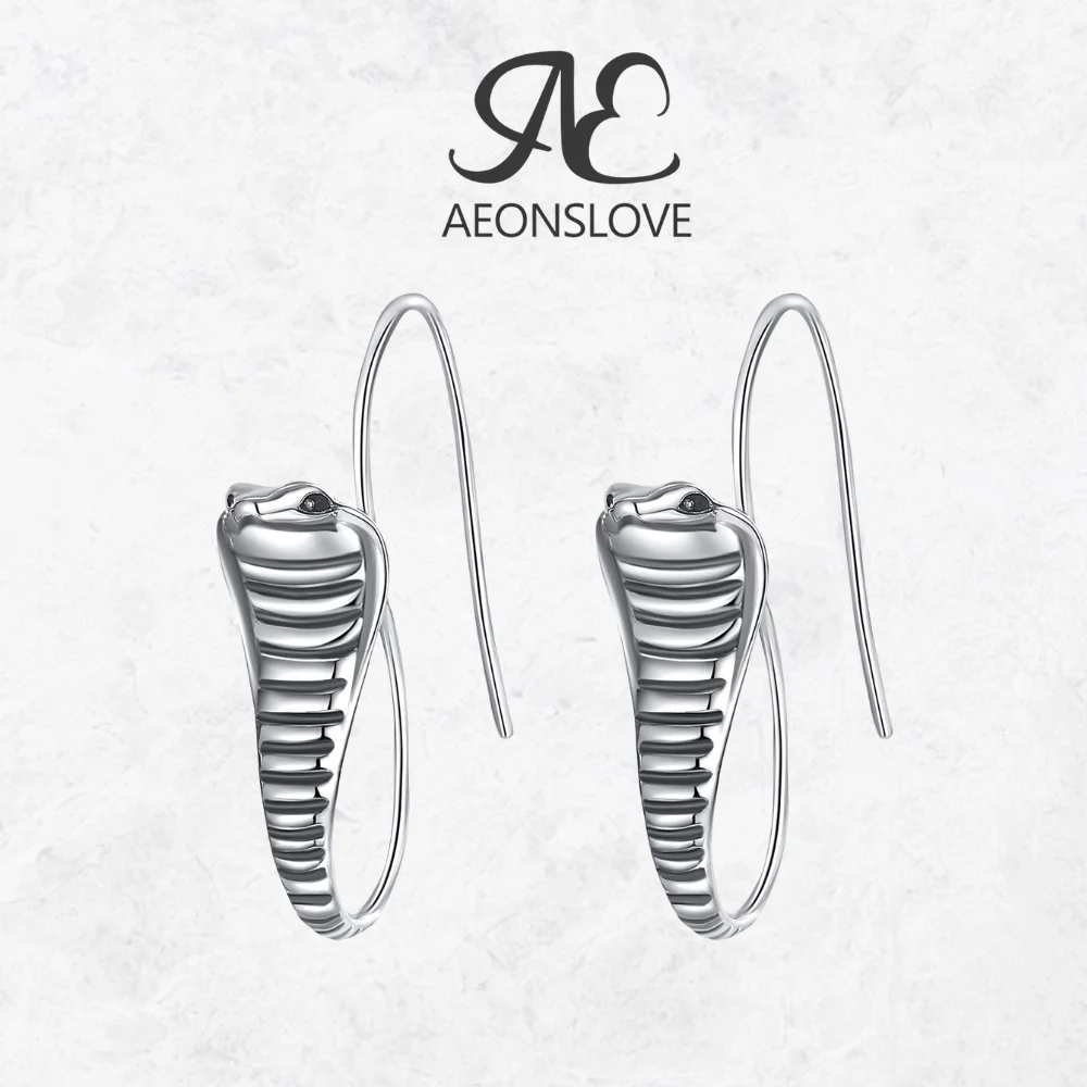 

AEONSLOVE серьги из стерлингового серебра 925 пробы с коброй, готические U-образные серьги со змеей, ведьминские языческие украшения, духовный подарок для женщин и девочек