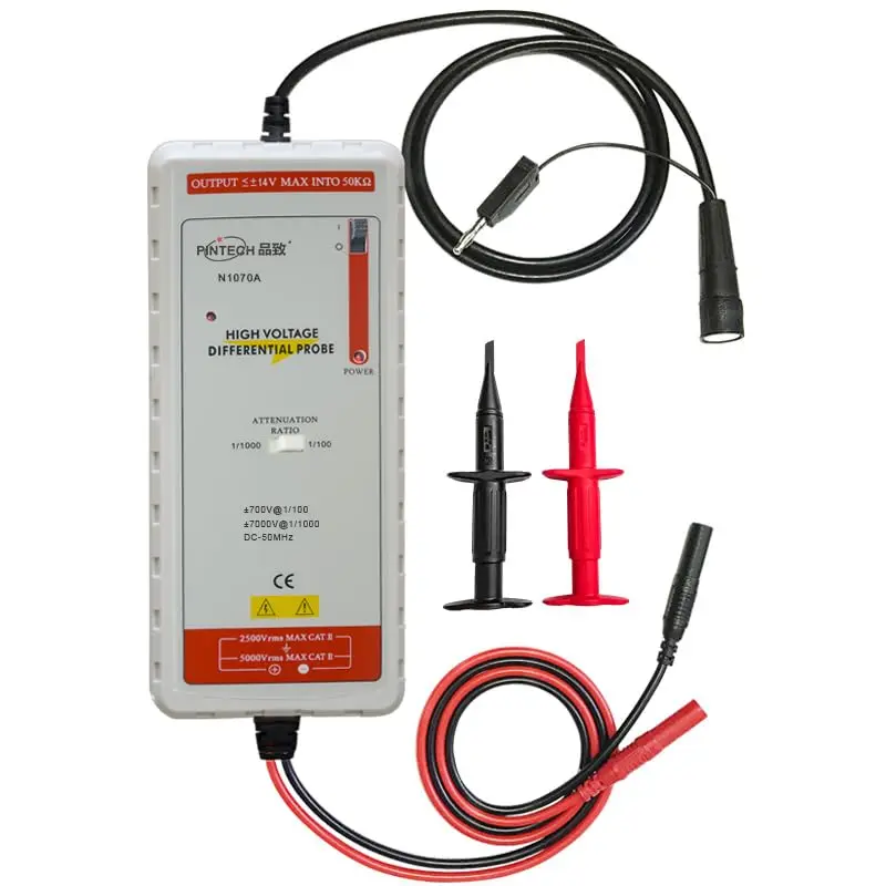 

Дифференциальный зонд высокого напряжения PINTECH N1070A, 50 МГц, 7 кВ, затухание 1000X/100X, точность ± 1 %
