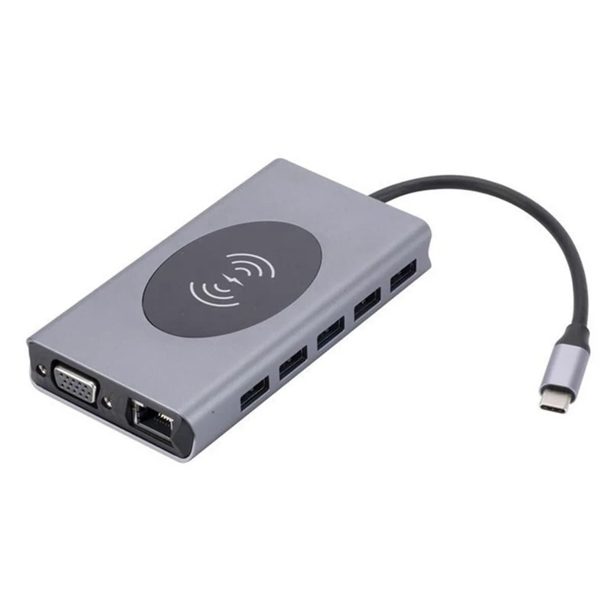 

13-in-1 Type C Docking Station Adapter 15W Wireless Charger USB3.0Hub Hub PD100W Expander RJ45 Gigabit Network Card