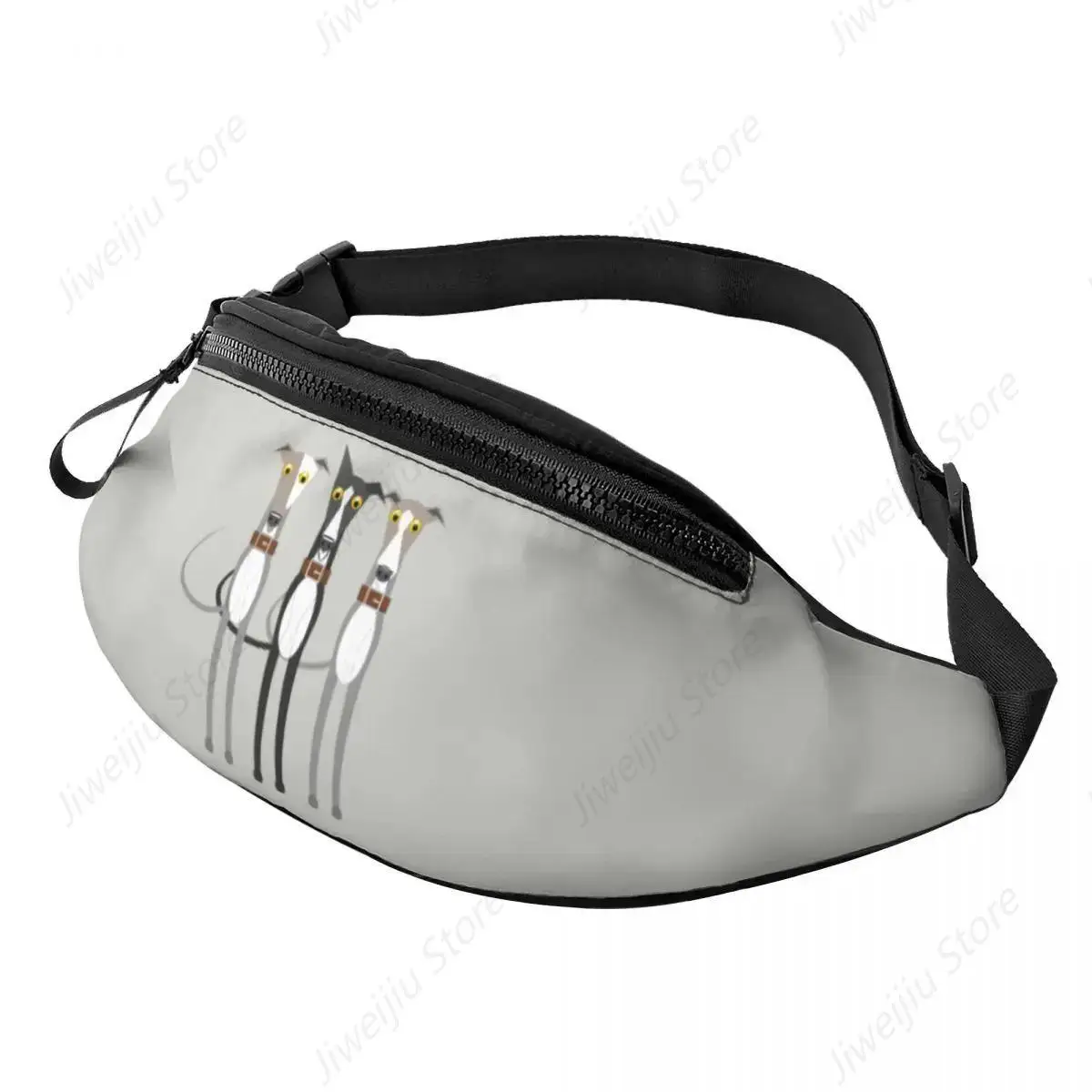 Cool Cute Greyhound Sighthound Dog Fanny Pack for Running Men Women Whippet Puppy Crossbody Waist Bag Phone Money Pouch