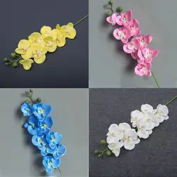 Wedding Decoration 9-Heads Silk Flower Simulation Butterfly Orchid Artificial Flower 3D Phalaenopsis Real Touch Plants