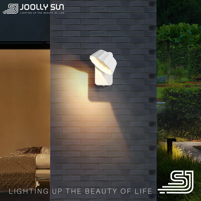 JoollySun Wall Light Outdoor Lamp Modern Bedside Sconces for Corridor Gate Side Bedroom Decor Indoor Adjustable Angle Fixtures