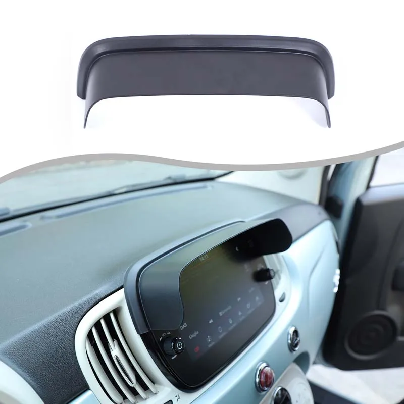 

ABS Black For Fiat 500 2016-2025+Car styling Car Navigation Screen Visor Decorative Stickers Car Interior Protection Accessories