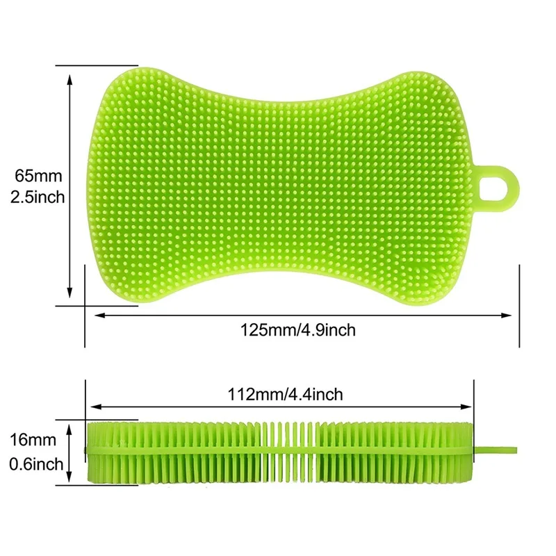 Silicone Dish Washing Brush Pot Pan Sponge Scrubber Silicone Scouring Pad Fruit Pot Pan Wash Brushes Kitchen Cleaning Tools