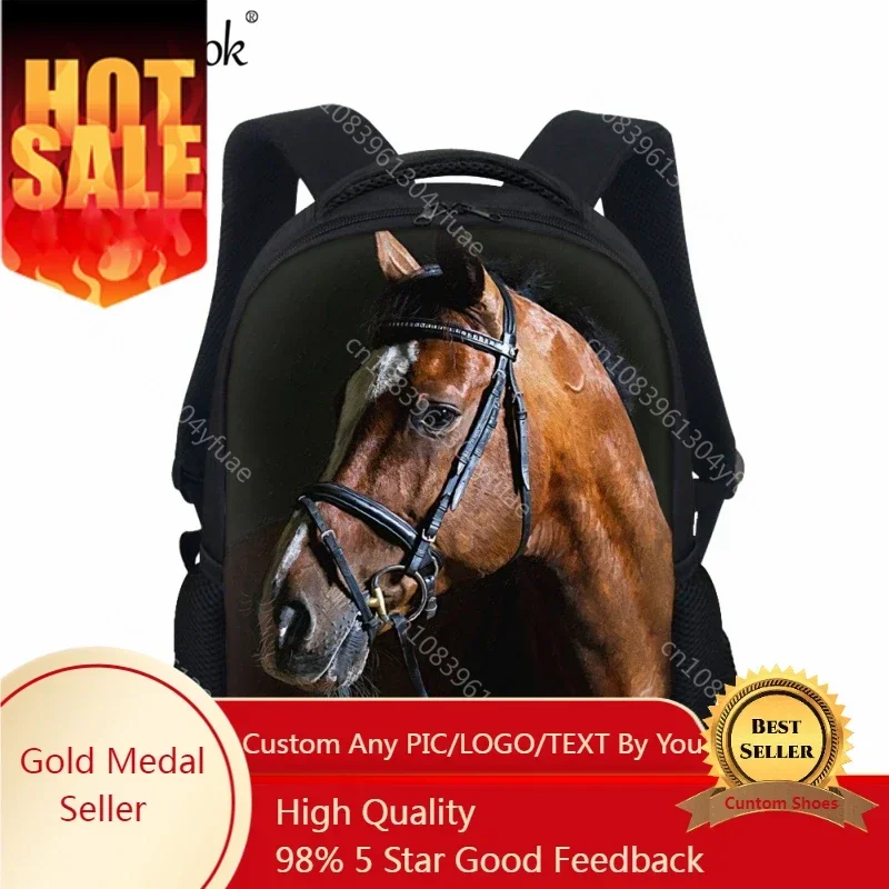 

3D Printing School Bags for Kindergarten Kids Fashion New Hot Sale Animal Horse Design Bookbag Kids Travel Backpack