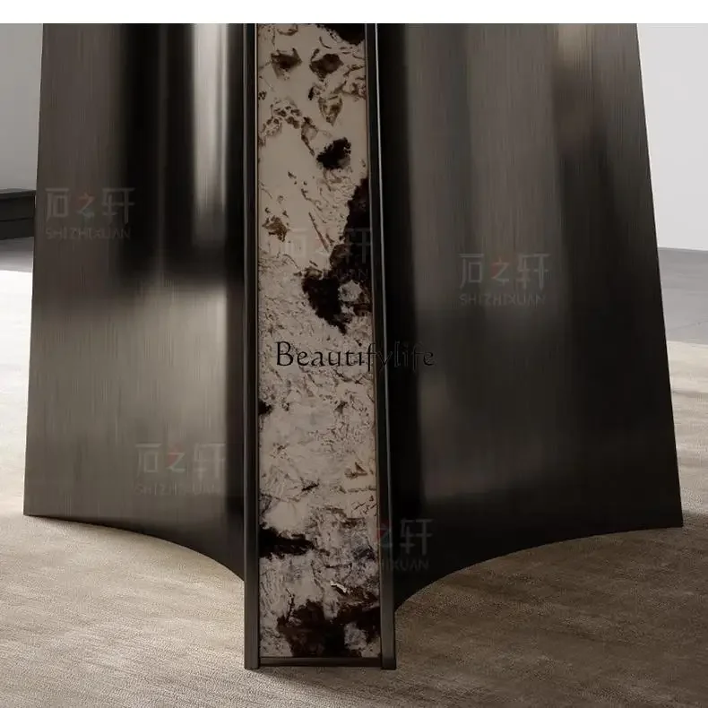 FG26Imported natural stone dining table light luxury marble round dining table