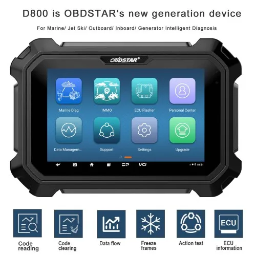 OBDSTAR D800 Full A+B+C+D Marine Diagnostic Tool for Jetski, Outboard, Inboard, Generator 1 Year Update Online