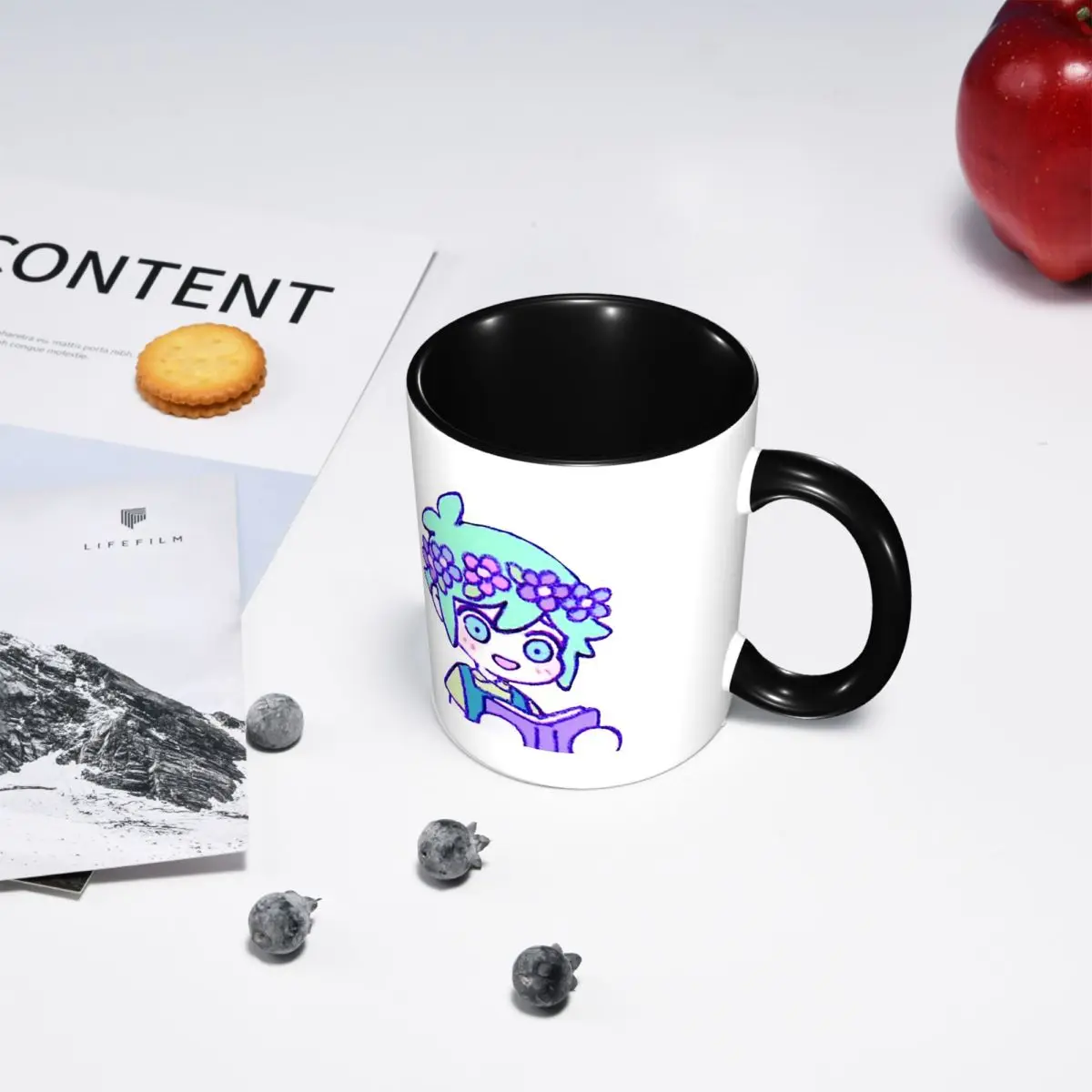 Cute Basil Omori Emote Mug Funny Ceramic Coffee Cups Tea Mugs Milk Cup Drinkware Gifts for Friends - view 2