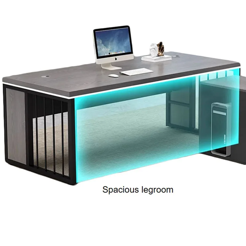 European Luxury Office Desk Supplies L Shaped Monitor Organizers Computer Desks Reception Drawers Mesa Escritorio Furnitures