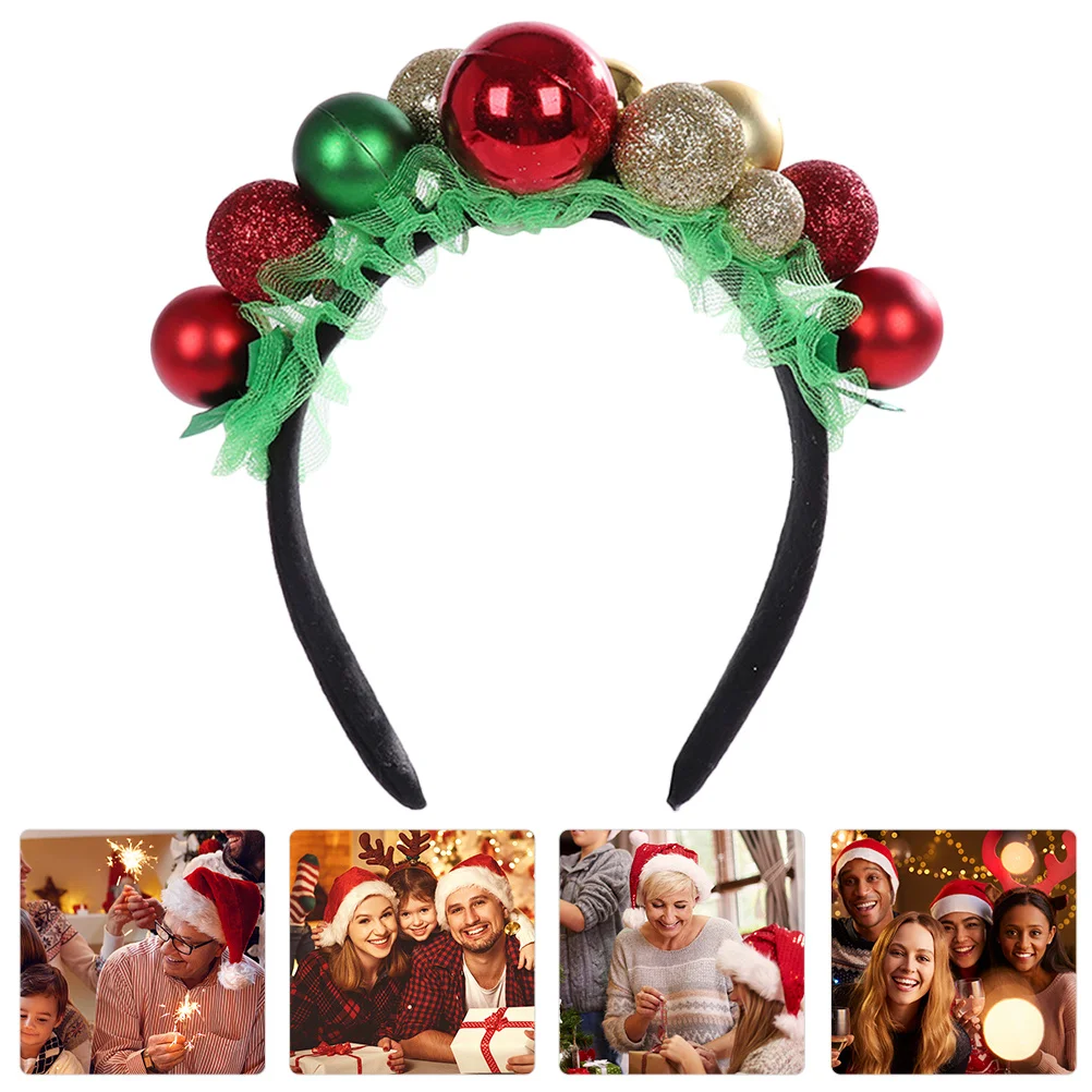 

Bell Headband Bright Holiday Party Hairbands Christmas Supplies Decorative Accessory For Family Gift