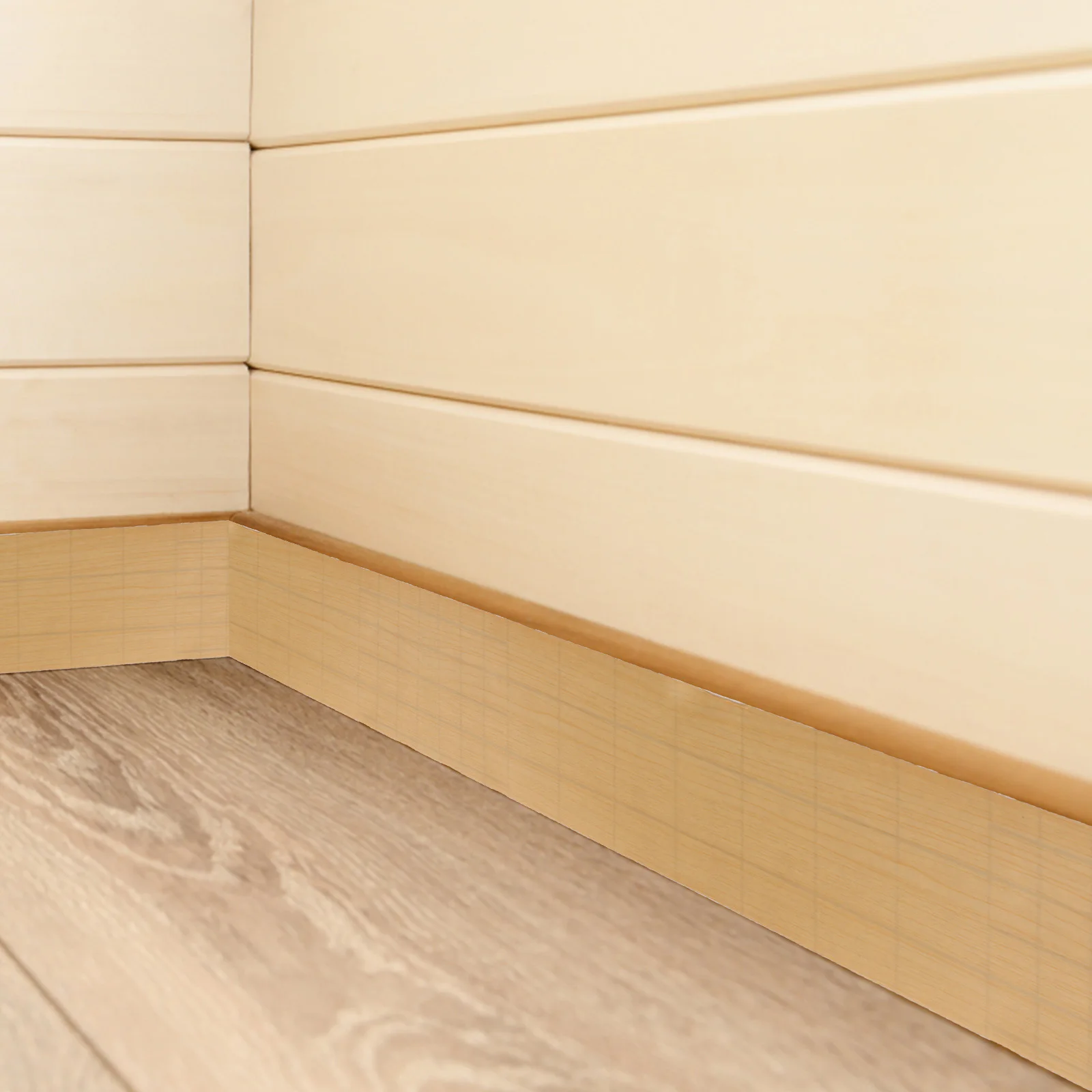 

Self-adhesive Baseboard Stickers Flooring Tape White Wood Grain Trim Yellow PVC Border for Poster