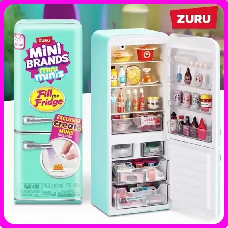 In Stock Zuru Mini Fridge Ball 6-Point Scale Miniature Food Blind Box Dollhouse Scene Decoration Refrigerator Food Ornament