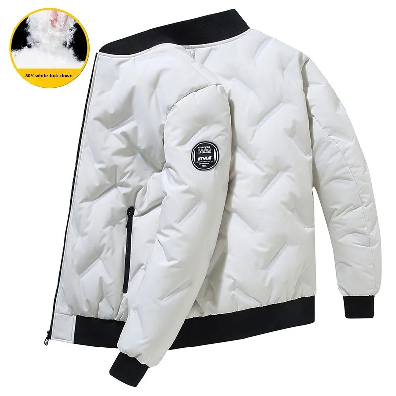 

2025 Autumn and Winter New Men's Down Jacket, Thickened and Warm, Stand-up Collar, Versatile Unisex Puffer Coat, Trendy Jacket