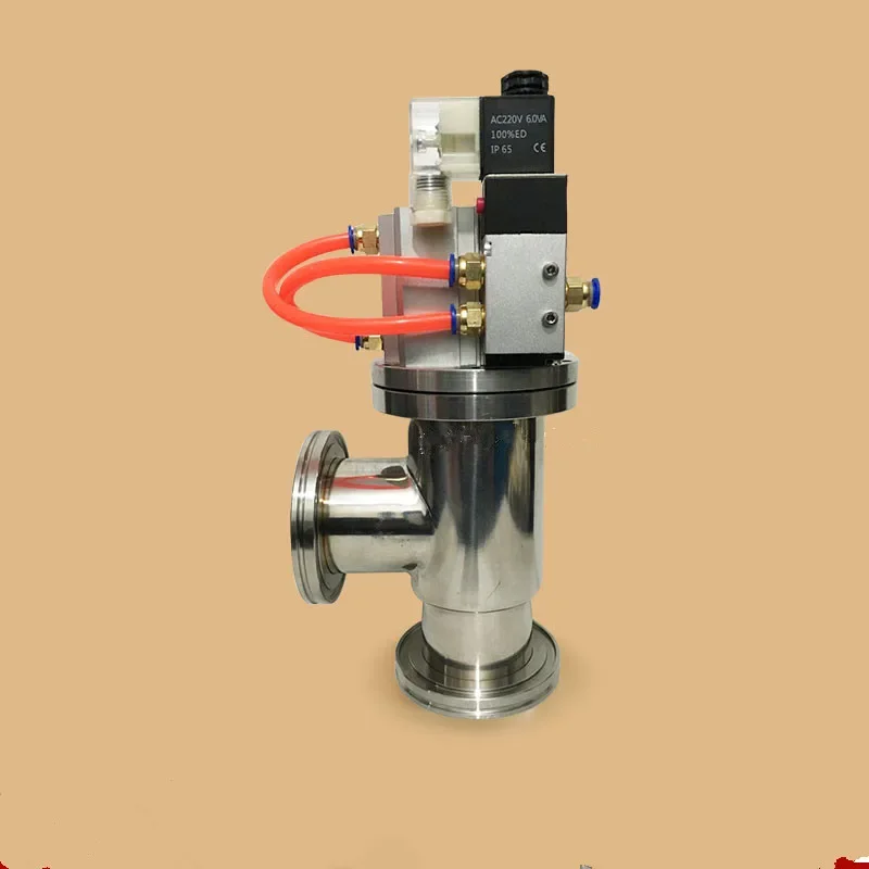 Vacuum valve L-typ Y-type KF high vacuum pneumatic baffle valve 24V/220V Vacuum Flapper Valve