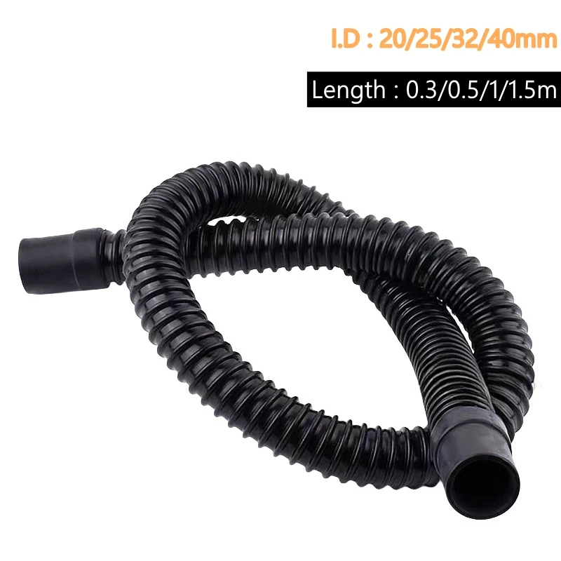 1PC I.D 20/25/32/40mm Fish Tank Corrugated Hose Aquarium Corrugated Pipe Soft Rubber Head Inlet and Outlet Hose Water Pipe