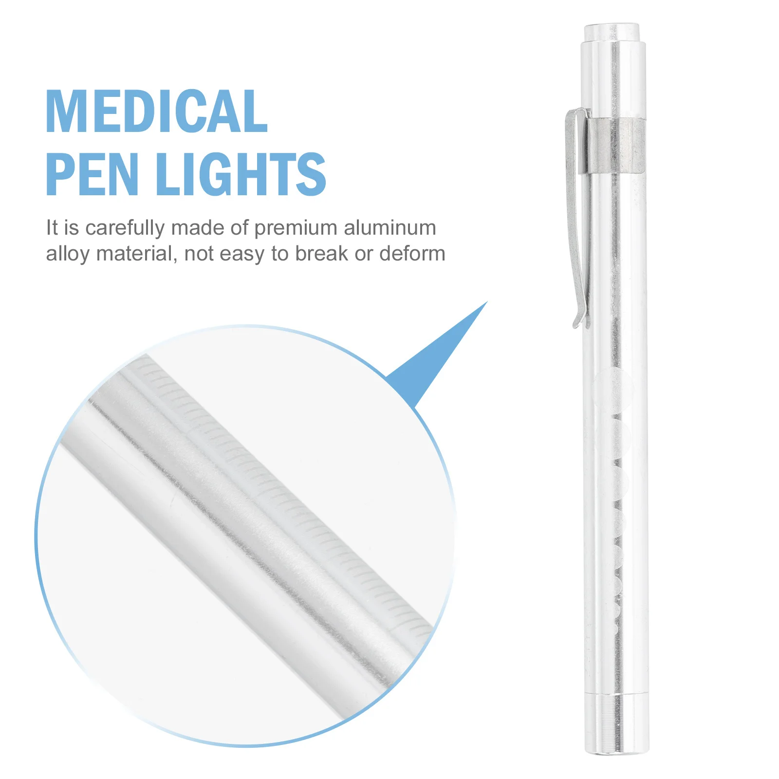 

2Pcs Doctor Medical Pen Light Portable LED Pen Lamp for Oral Checking Nurse Clinical Inspection Tool Aluminum Body